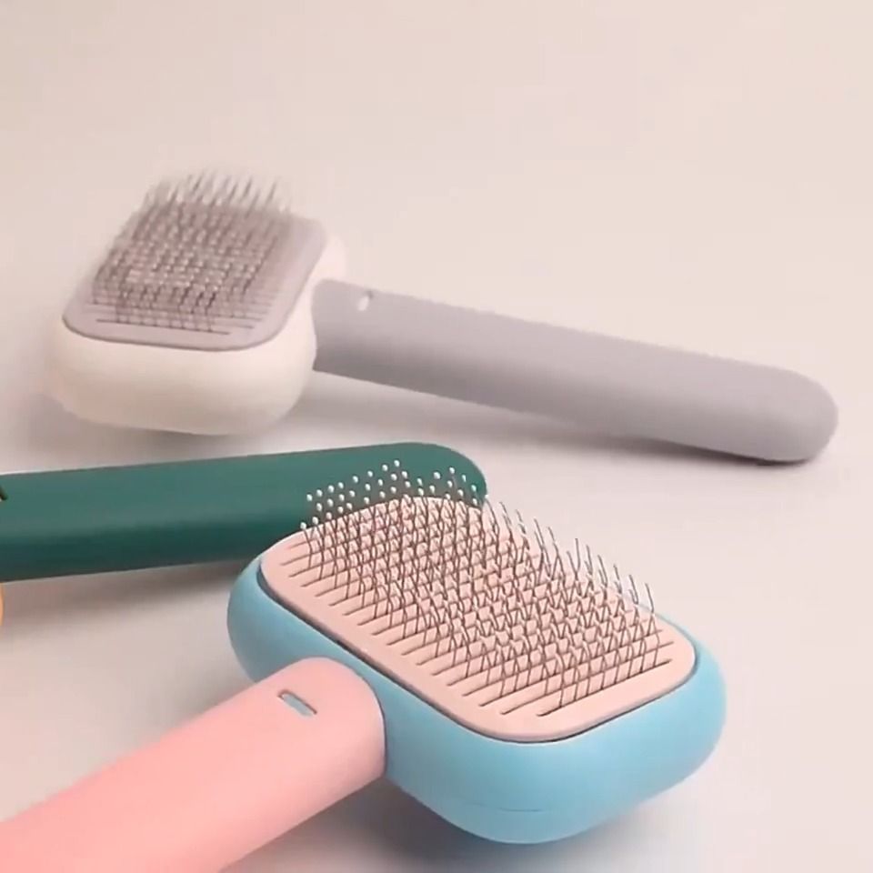Open-knot stainless-steel grooming brush, photo 2